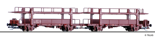 TILLIG Modellbahnen 18591 - TT - Autotransportwagen-Einheit Laaek 4357 der DB, Ep. IV